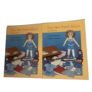 2 Folk Art Paper Dolls Mava Brodecker Hobby House Press New Uncut 1989